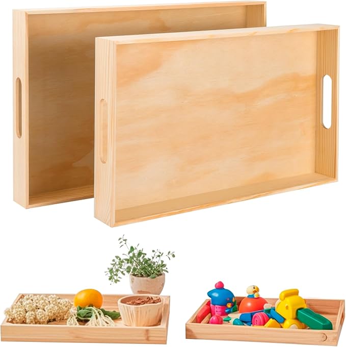 Wooden Serving Trays with Handle by PONGJAWOODITEMSFORCRAFTS
