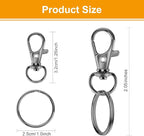 60PCS Keychain Making Kit, Including 30PCS Keychains Clips Hooks and 30PCS Key - Image 3