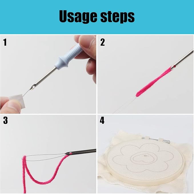 Allazone Punch Needle Coasters Kit, 6 Pattern Embroidery Punch Needle Kits - Image 3