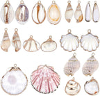 SUNNYCLUE 1 Box 20pcs 10 Styles Natural White Cowrie Seashells Charm Conch by SUNNYCLUE