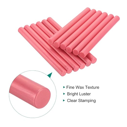 MECCANIXITY 12 Pcs Watermelon Red Cylinder Sealing Wax Stick Glue Gun Wax Seal - Image 3