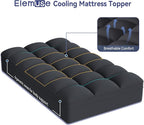 ELEMUSE Twin XL Black Mattress Topper - Image 2