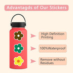 62PCS Colorful Flower Stickers, Waterproof PVC Vinyl Cute Floral Decals - Image 6