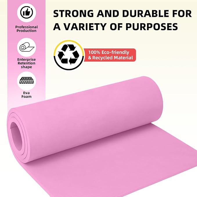 Do²ping Pink Eva Foam Sheets Roll, 10mm EVA Craft Foam 39''x13.9'' High Density - Image 4