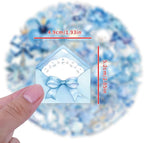 50 Pcs Clear PET Blue Coquette Aesthetic Stickers - Image 5