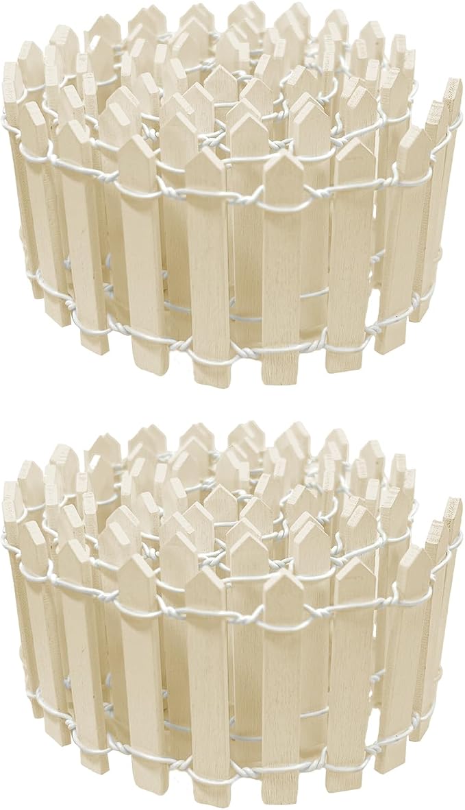 35 Inches Mini Fairy Garden Fence DIY Small Wood Decorative Picket Fence Micro by XFGSYXS