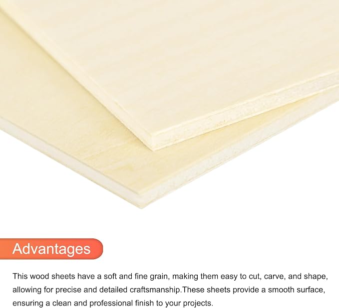 MECCANIXITY 3pcs Basswood Sheets 18 x 12 x 1/8 Inch Unfinished Wood Boards - Image 4
