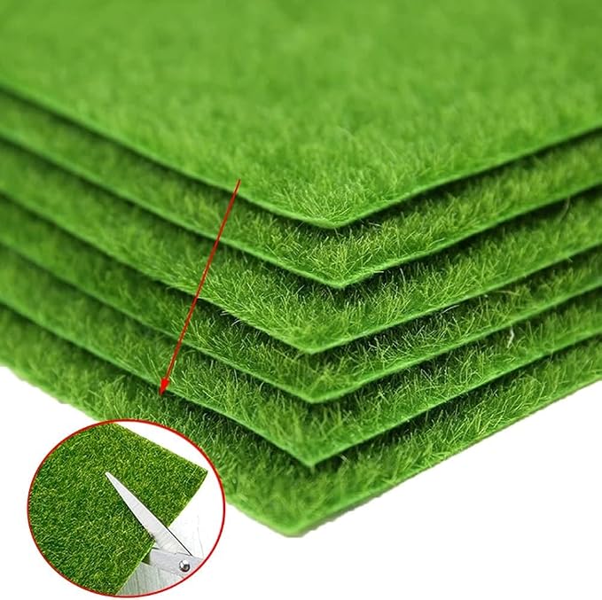 KISEER 6 Pack Fairy Garden Grass 12 x 12 Inches Miniature Artificial Craft Grass - Image 4