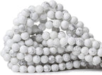 8mm 45PCS Natural White Howlite Gemstone Round Loose Stone Beads by CHEAVIAN