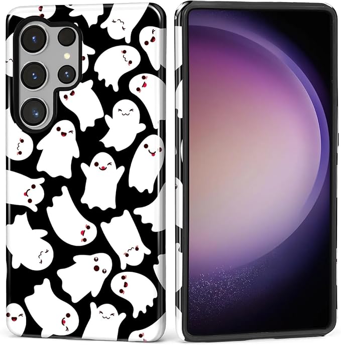 Case for Samsung Galaxy S26 Ultra Case, Halloween Ghosts Bats Design- Hybrid by Kapadiy