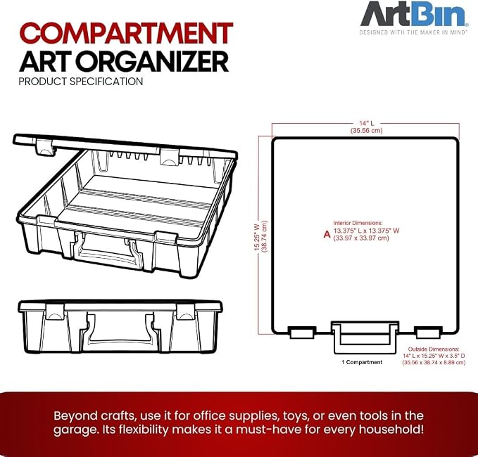 ArtBin 6955AA Super Satchel Compartment Box Clear Craft Organizer Storage Case - Image 7