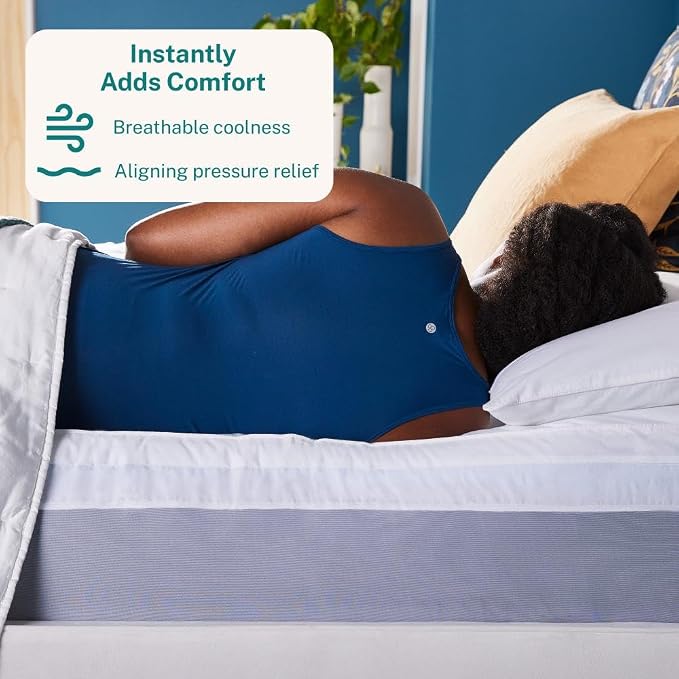 Sleep Innovations Dual Layer 4 Inch Memory Foam Mattress Topper, Twin Size - Image 3