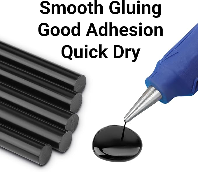 ENPOINT Black Hot Glue Sticks Full Size, Fabric Adhesive Glue Sticks - Image 3