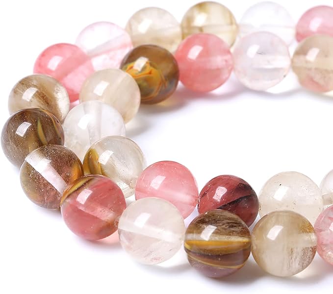 90PCS 4mm Natural Stone Beads Watermelon Tourmaline Gemstone Round Loose Spacer - Image 4