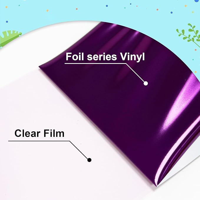 Metallic Foil Heat Transfer Vinyl Purple 12Inch*6FT Bundle Chrome HTV in - Image 3