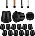 1" Round Rubber Chair Leg Tips Caps, Chair Leg Floor Protectors Furniture Legs Caps Non Slip Reduce Noise for Hardwood Floors (Black, 24 Pack)