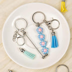 Zioyihan 40 Pcs Beadable Keychains Bars Metal Beaded Keychain Blank Keychain - Image 7