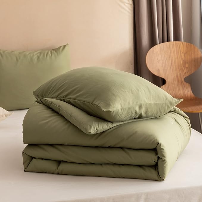 ROSGONIA California King Comforter Set Olive Green, All Season Bedding Blanket - Image 6