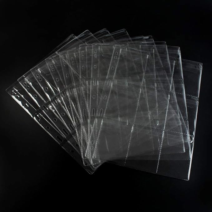 9 Pocket Coin Pages 10 Sheets Plastic Coin Holders Stamp Collector Supplies | - Image 3