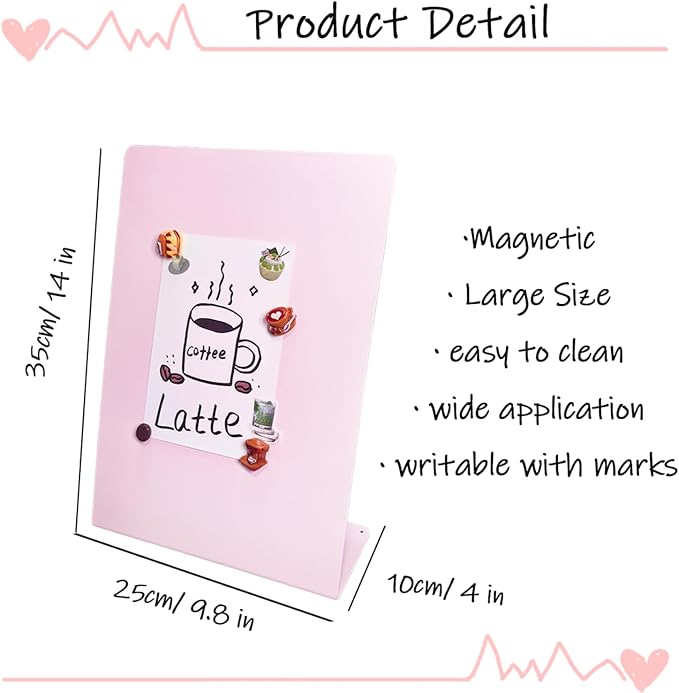 2 Pack Metal Pink Magnet Display Board - Image 2