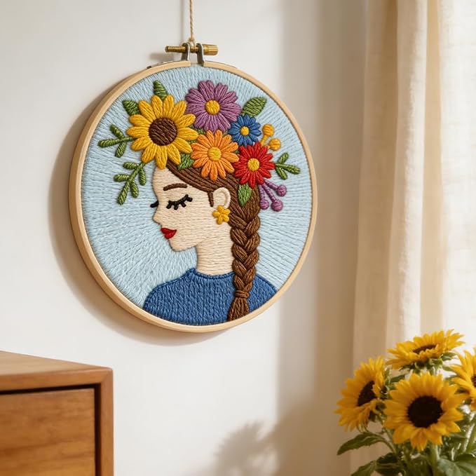 INFUNLY Flower Women Punch Needle Embroidery Kit - Image 6