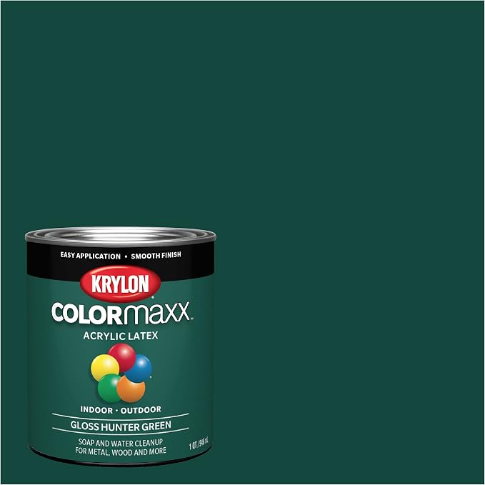 Krylon ColorMaxx Gloss Interior/Exterior Acrylic Latex Paint, Hunter Green - Image 2
