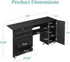 Best Choice Products Large Folding Sewing Table, Caster Wheels, Storage Shelves - Image 2
