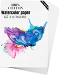 Watercolor Paper 8.5x11 inches 80 Sheets, Heavyweight Artist Paper 140lb/300GSM by Magecubiku