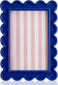 AceOrbit 4x6 Inches Dark Blue Flower Wavy Scalloped Picture Frame Cute Wavy by Unknown