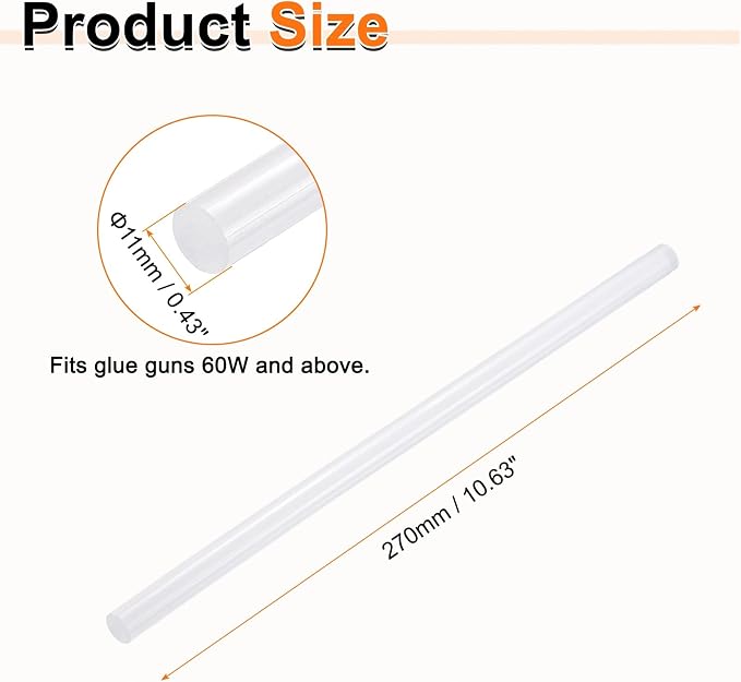 HARFINGTON 10pcs Hot Glue Sticks 0.43" Dia x 10.63" Long EVA Mini Hot Melt - Image 2
