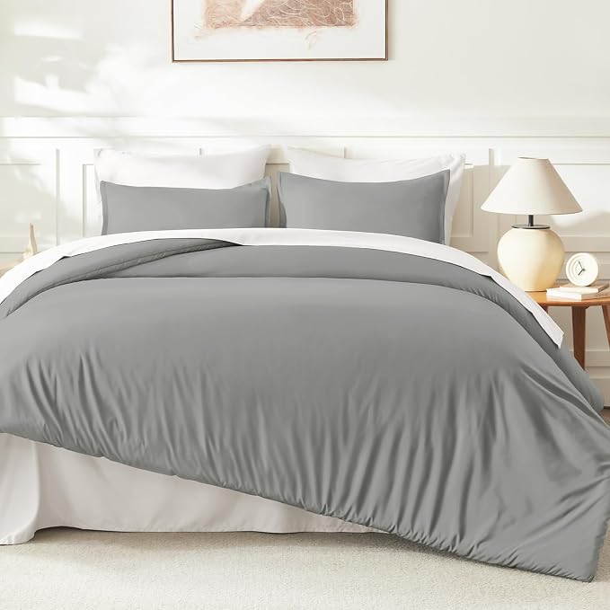 Litanika Comforters Grey Twin/Twin XL Size, 2 Pieces Lightweight Solid Bedding - Image 6