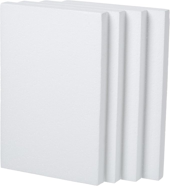 Crafare 12X8X1 Inch Craft Foam Blocks 4 Pack Polystyrene Foam Sheet Rectangle - Image 7