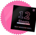 Lya Vinyl 12 Pack Glossy Hot Pink Permanent Vinyl, Party Decoration, Craft by LyaVinyl