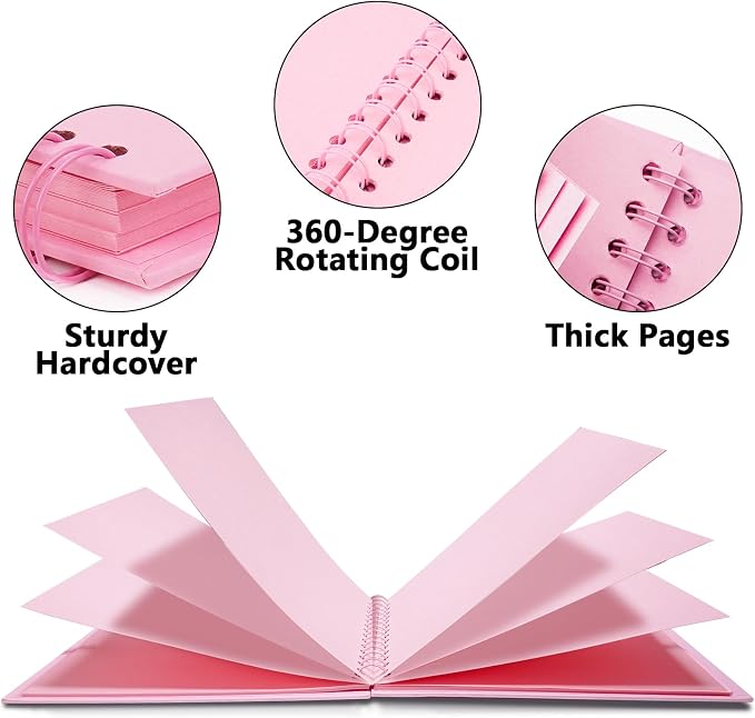 Vienrose DIY Scrapbook Album 8x8 Inch Hardcover Kraft Paper Scrap Book Photo - Image 3
