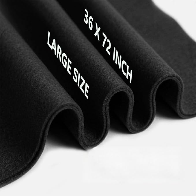 Black Felt Fabric 36" x 72" 1.6mm Thick Large Craft Sheet | Soft, Flexible Felt by MEDIANER