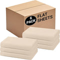 Bulk Twin Flat Sheets Only, 6 Pack Quick Sort Top Bed Sheet, Color-Coded Label by Culve