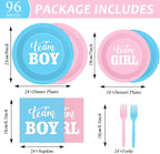 96 PCS Gender Reveal Party Supplies Gender Reveal Plates and Napkins Baby - Image 2