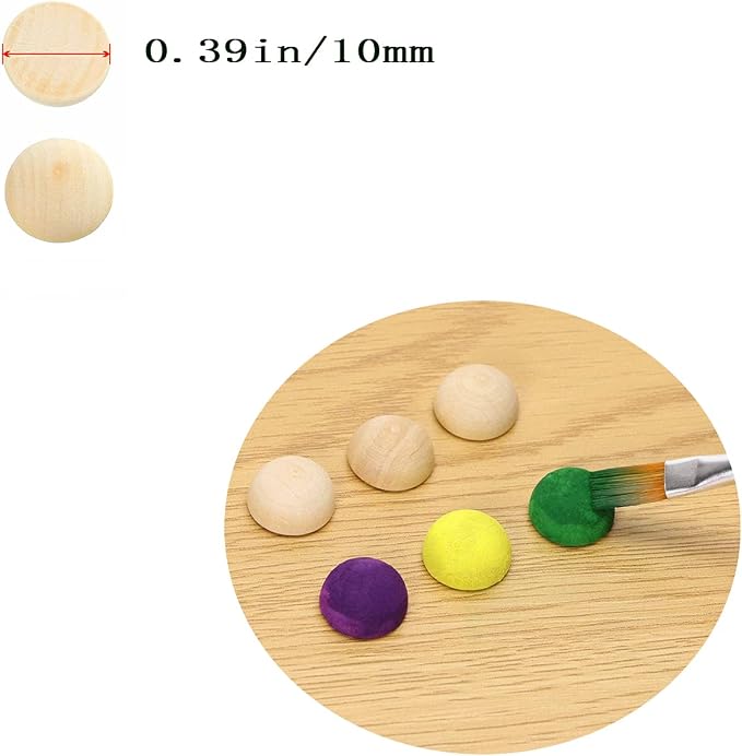 300 pcs Half Wood Balls 10mm Unfinished Half Wooden Balls Split Wood Balls - Image 2