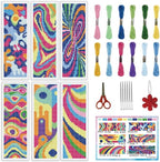 INFUNLY 6pcs Abstract Art DIY Cross Stitch Bookmark Kits by INFUNLY