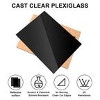 Black Acrylic Sheet 18" x 24" x 1/8", 2 Pack Black Cast Acrylic Sheets Glass - Image 6
