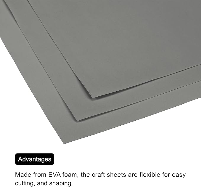 MECCANIXITY EVA Foam Sheets Grey 19.7 Inch x 19.7 Inch 1mm Thick Crafts Foam - Image 5