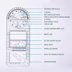 1PCS Multifunctional Geometric Ruler Geometric Drawing Template Measuring Tool - Image 7