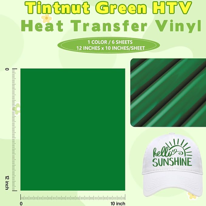Tintnut Verdant Green Heat Transfer Vinyl, easy cut & weed, stretch washable - Image 2
