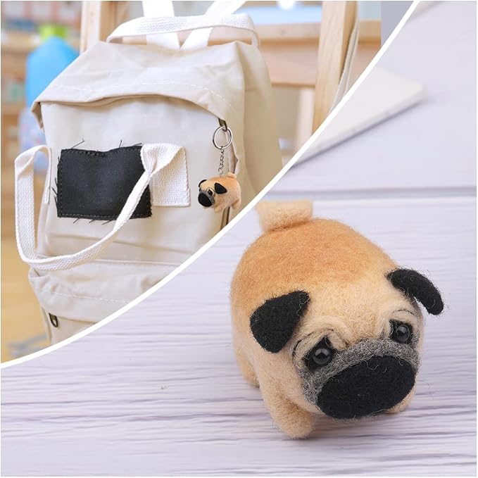 QMNNMA Needle Felting Kits for Beginners, Pug Wool Felting Kit | Needle Felting - Image 5