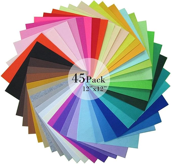 45Pcs Vibrant Felt Sheets for Sewing School Projects Party Craft Decoration | by VINTAGEEMBROIDERYVE