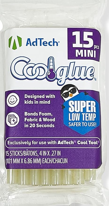 AdTech Ultra Low Temp Cool Glue Sticks, Mini 4-Inch – 15-Pack by AdhesiveTechnologies