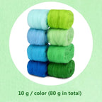 WONVOC 2.82oz Needle Felting Wool, 8 Colors Wool Roving - Image 2