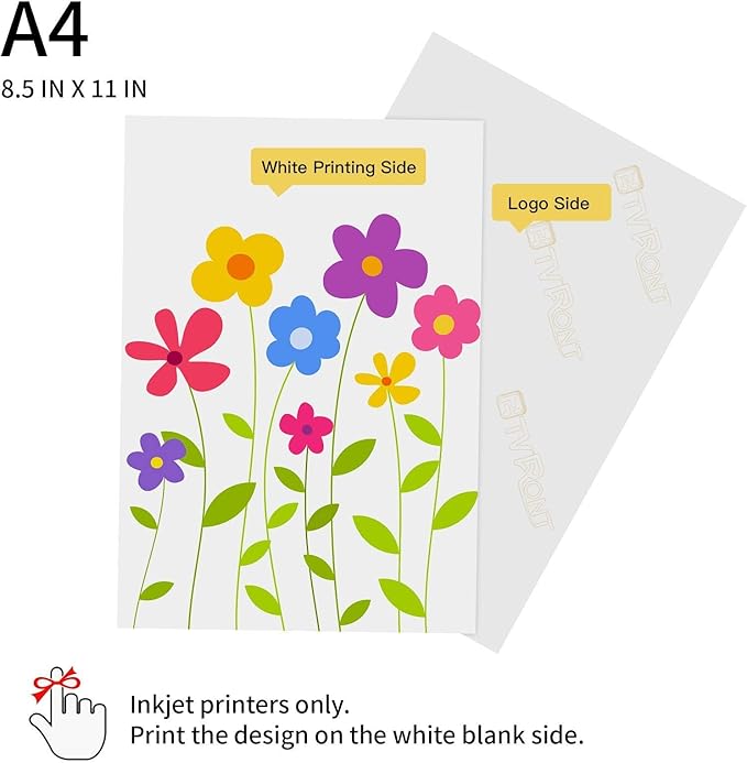 HTVRONT Heat Transfer Paper for T Shirts 20 Sheets, 8.5" X 11" Printable Heat - Image 5