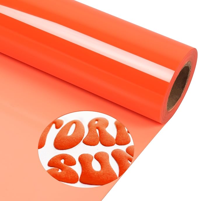 TORC Neon Orange Puff 3D HTV Vinyl Heat Transfer, Sportswear | Easy Cut & Weed by TORC