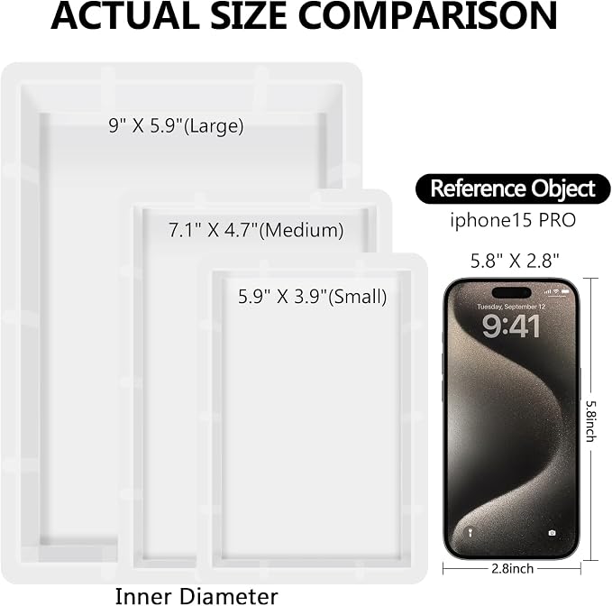 KISREL Large Rectangular Resin Molds, Epoxy Resin Casting Deep Silicone Mold - Image 7